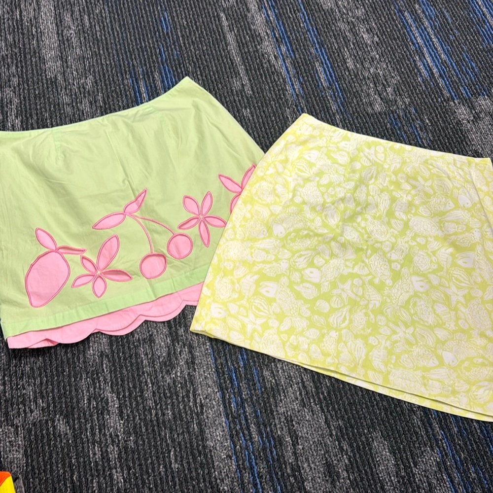 2 vintage white label Lilly Pulitzer skirts size 10